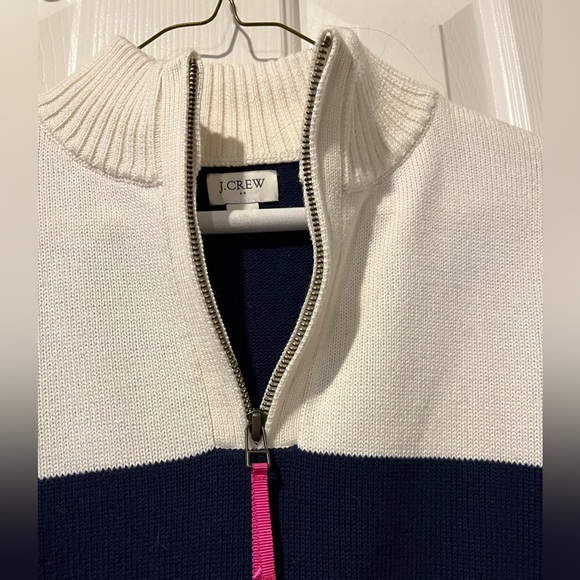 J Crew size S color block quarter-zip sweater - Picture 5 of 10